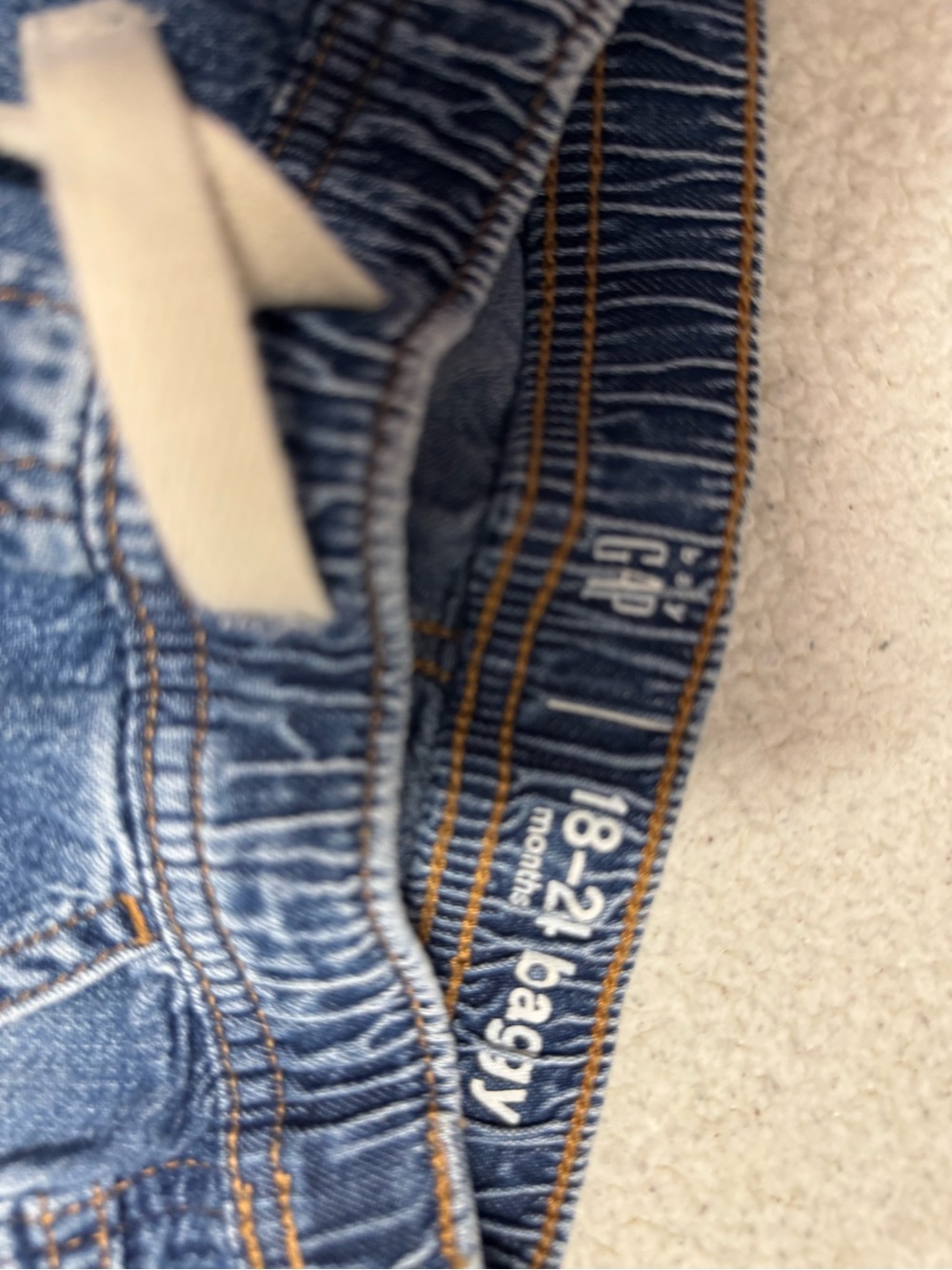 GAP Boys Dark Blue Denim Cargo Jeans - Picture 3 of 3